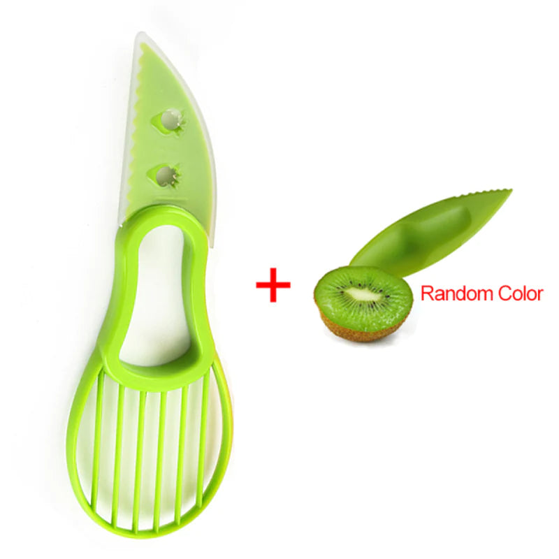 3 in 1 Avocado Slicer Shea Corer Butter Fruit Peeler Cutter Pulp Separator Plastic Knife Kitchen Vegetable Tools Kitchen Gadgets